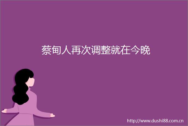 蔡甸人再次调整就在今晚