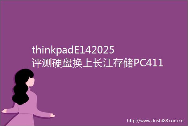 thinkpadE142025评测硬盘换上长江存储PC411性能续航双提升