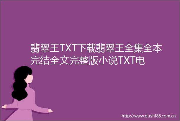 翡翠王TXT下载翡翠王全集全本完结全文完整版小说TXT电