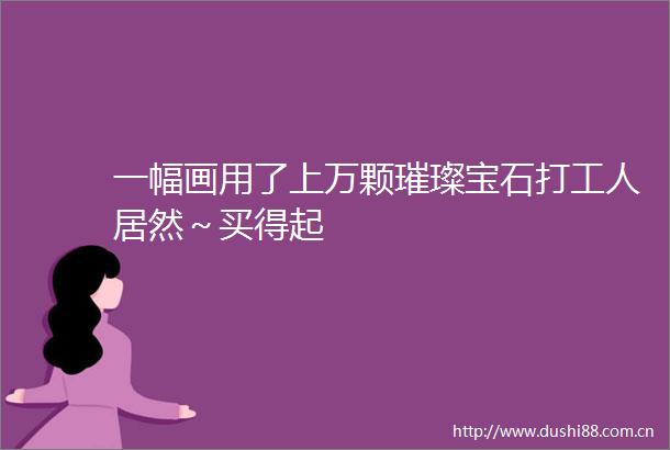 一幅画用了上万颗璀璨宝石打工人居然～买得起