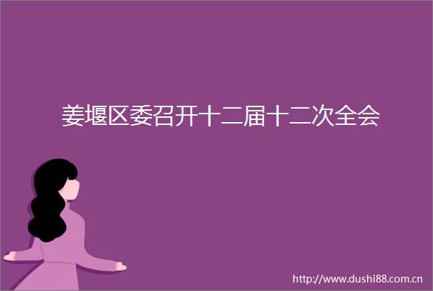 姜堰区委召开十二届十二次全会
