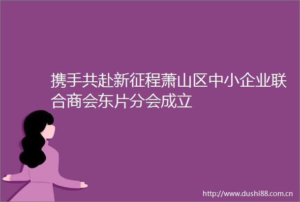 携手共赴新征程萧山区中小企业联合商会东片分会成立