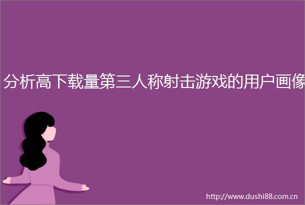 分析高下载量第三人称射击游戏的用户画像