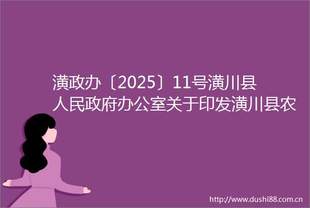 潢政办〔2025〕11号潢川县办公室关于印发潢川县农业设施产权登记颁证管理办法试行的通知政策解读