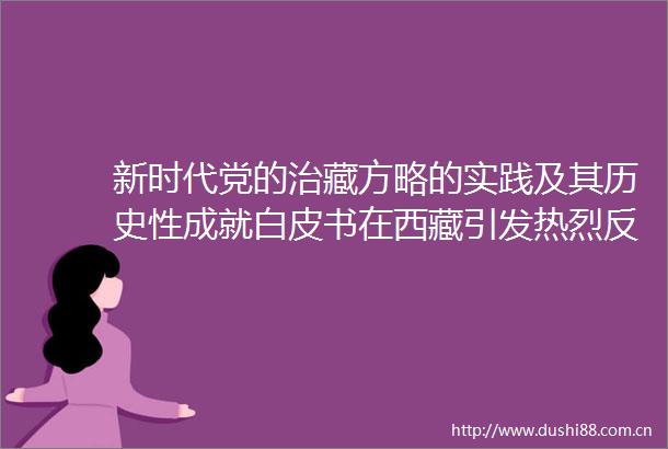 新时代党的治藏方略的实践及其历史性成就白皮书在西藏引发热烈反响