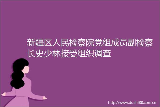 新疆区检察院党组成员副检察长史少林接受组织调查
