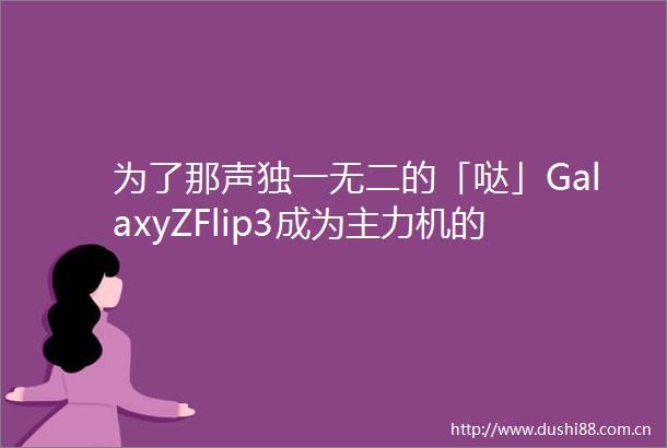 为了那声独一无二的「哒」GalaxyZFlip3成为主力机的60天