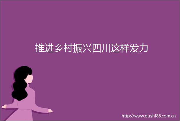 推进乡村振兴四川这样发力