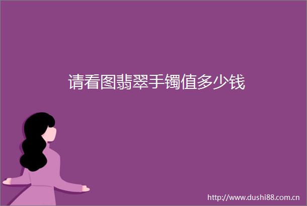 请看图翡翠手镯值多少钱