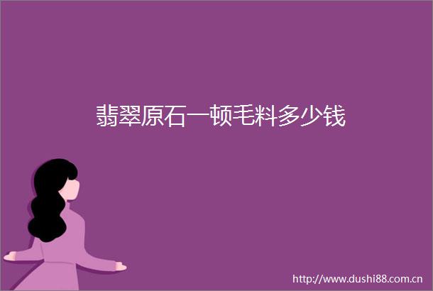翡翠原石一顿毛料多少钱