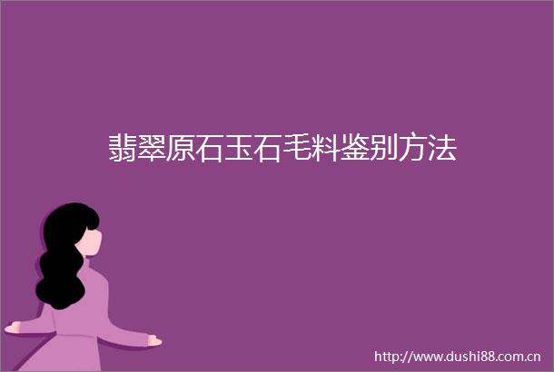 翡翠原石玉石毛料鉴别方法