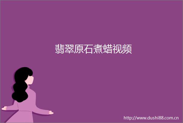 翡翠原石煮蜡视频