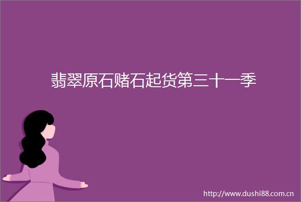 翡翠原石赌石起货第三十一季