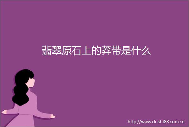 翡翠原石上的莽带是什么