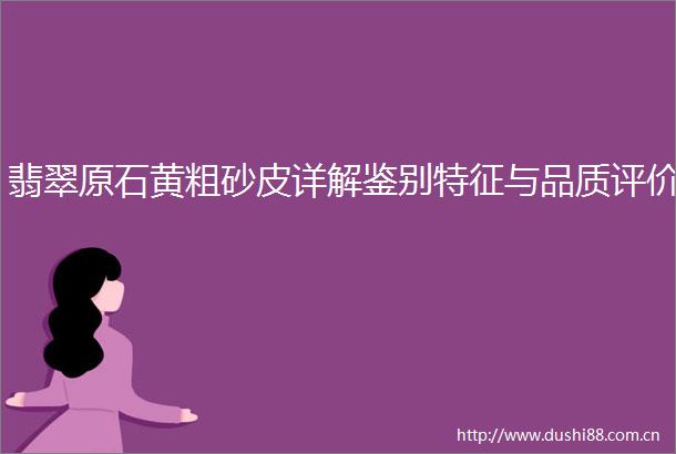 翡翠原石黄粗砂皮详解鉴别特征与品质评价