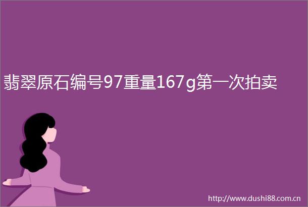 翡翠原石编号97重量167g第一次拍卖
