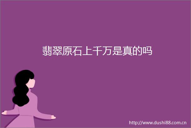 翡翠原石上千万是真的吗