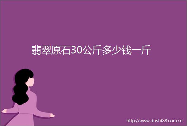 翡翠原石30公斤多少钱一斤