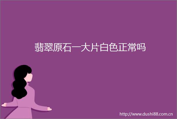 翡翠原石一大片白色正常吗