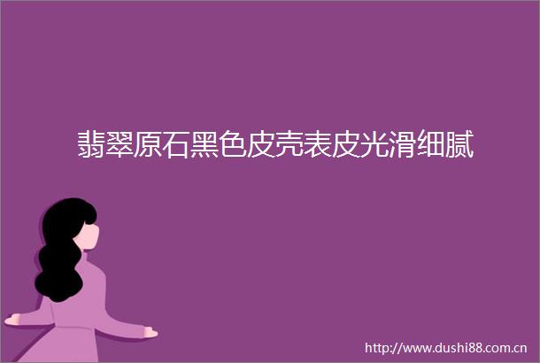 翡翠原石黑色皮壳表皮光滑细腻