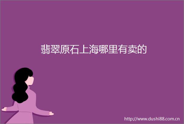 翡翠原石上海哪里有卖的