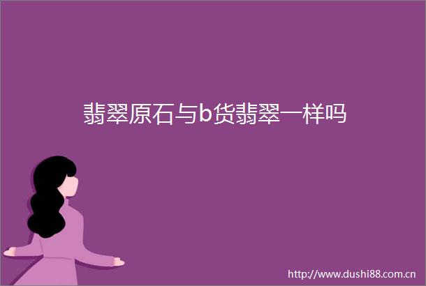 翡翠原石与b货翡翠一样吗