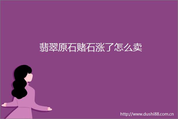 翡翠原石赌石涨了怎么卖