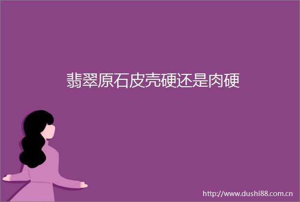 翡翠原石皮壳硬还是肉硬