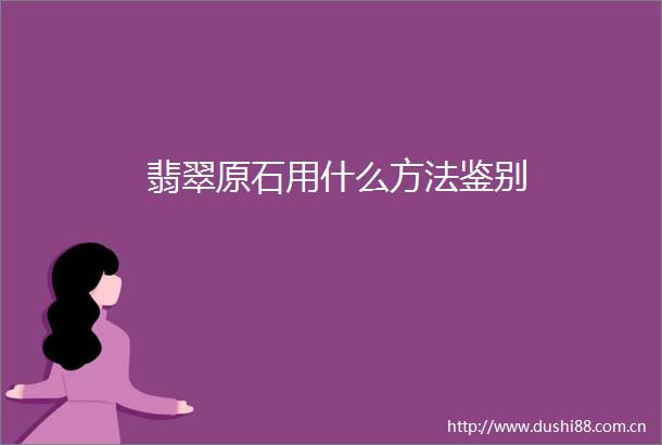 翡翠原石用什么方法鉴别