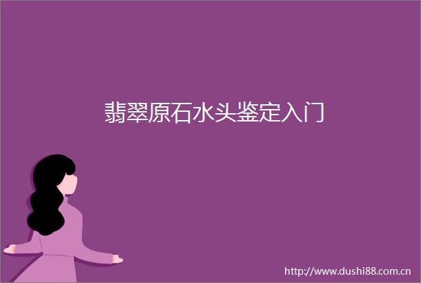 翡翠原石水头鉴定入门