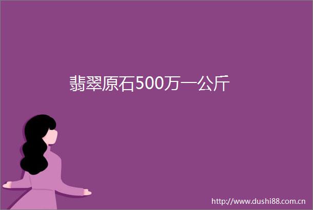 翡翠原石500万一公斤