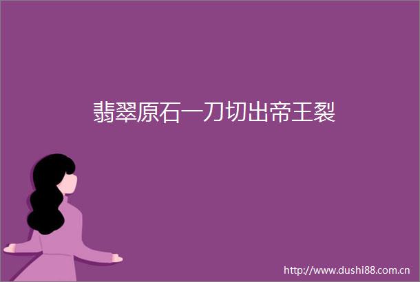 翡翠原石一刀切出帝王裂