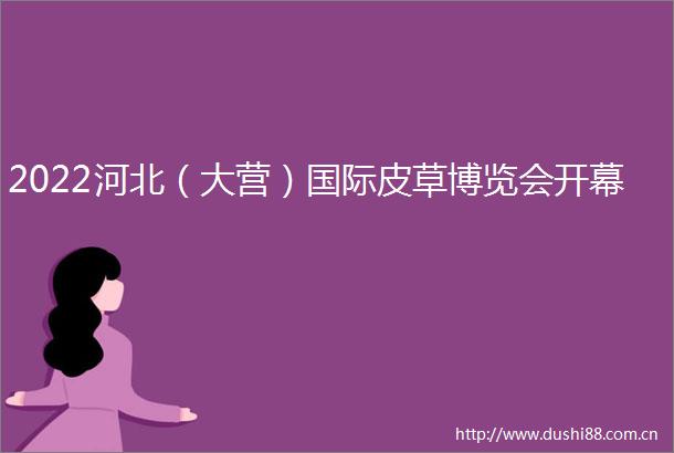 2022河北（大营）国际皮草博览会开幕
