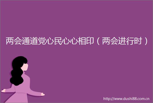 两会通道党心民心心相印（两会进行时）
