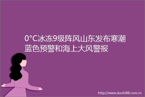 0°C冰冻9级阵风山东发布寒潮蓝色预警和海上大风警报