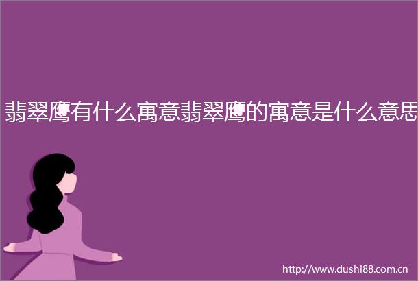 翡翠鹰有什么寓意翡翠鹰的寓意是什么意思
