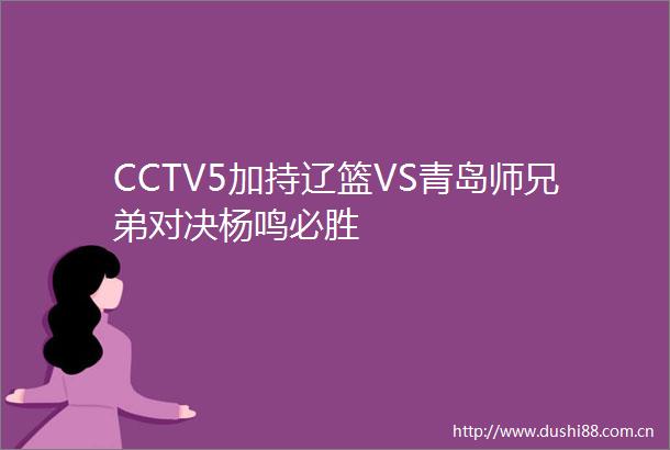 CCTV5加持辽篮VS青岛师兄弟对决杨鸣必胜