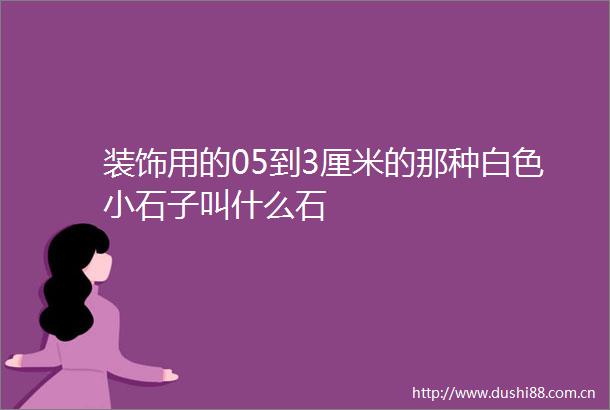 装饰用的05到3厘米的那种白色小石子叫什么石