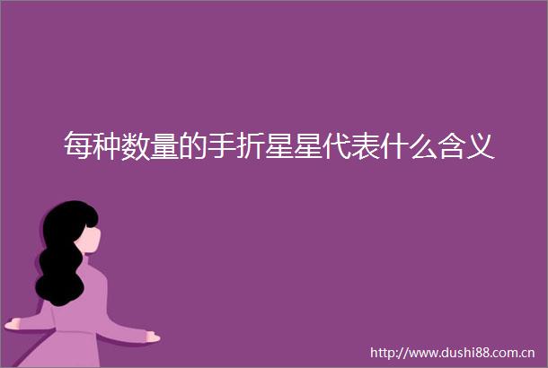 每种数量的手折星星代表什么含义