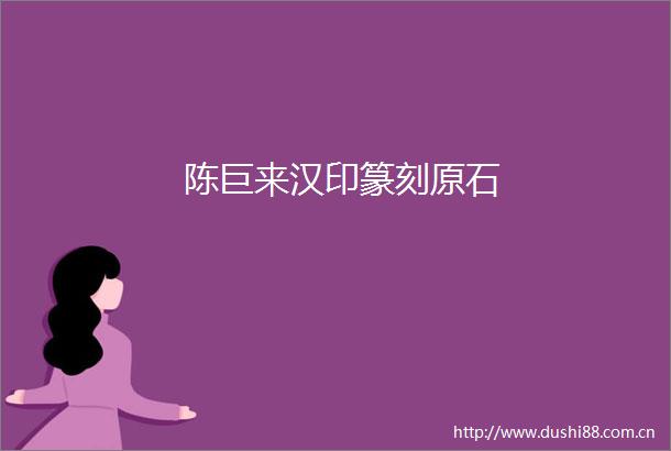 陈巨来汉印篆刻原石