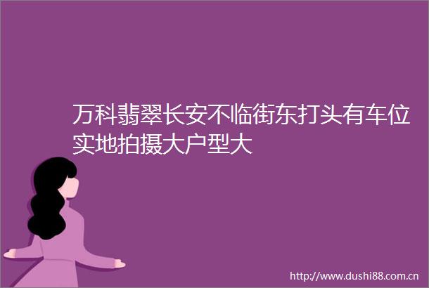 万科翡翠长安不临街东打头有车位实地拍摄大户型大