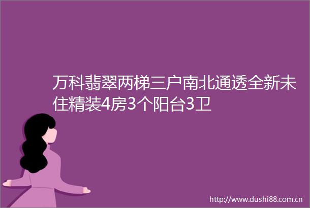 万科翡翠两梯三户南北通透全新未住精装4房3个阳台3卫