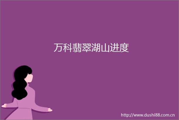 万科翡翠湖山进度