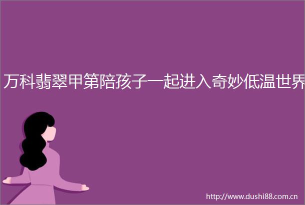 万科翡翠甲第陪孩子一起进入奇妙低温世界