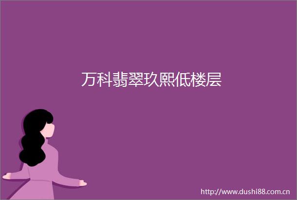 万科翡翠玖熙低楼层