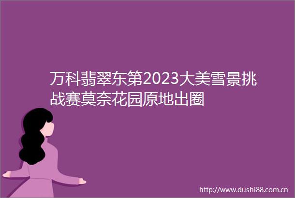 万科翡翠东第2023大美雪景挑战赛莫奈花园原地出圈