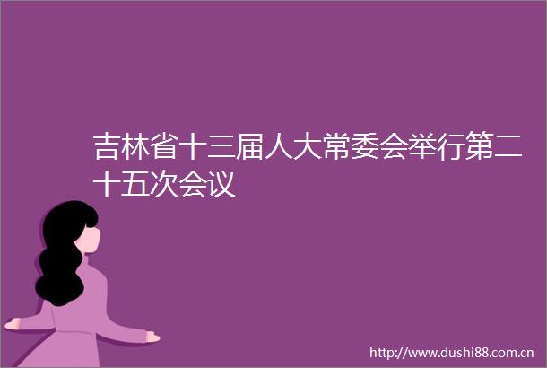 吉林省十三届人大常委会举行第二十五次会议
