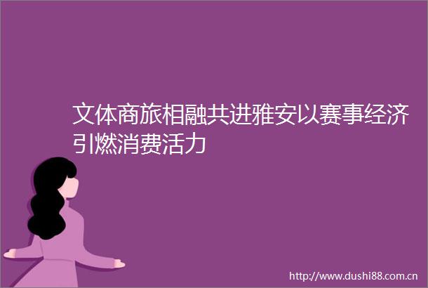 文体商旅相融共进雅安以赛事经济引燃消费活力