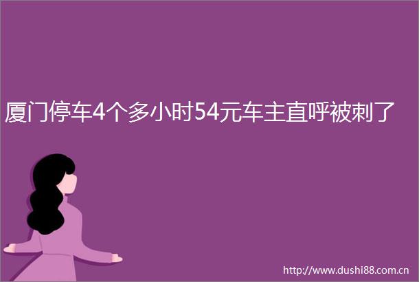厦门停车4个多小时54元车主直呼被刺了