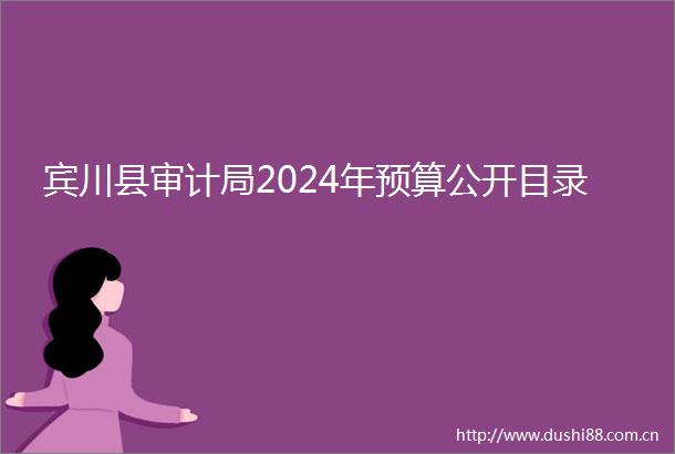 宾川县审计局2024年预算公开目录